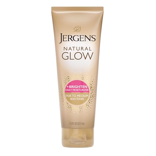 Jergens Natural Glow Self Tanner Body Lotion, Sunless Tanning, Medium to Deep Skin Tone, Daily Moisturizer with Coconut Oil, Vitamin E and Antioxidants, 7.5 Oz | Sunless Tanning, Daily Moisturizer, Coconut Oil, Vitamin E & Antioxidants, Gradual Color Dev…