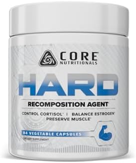 Core Nutritionals Hard Recomposition, Hormone Support, 84 Capsules | Cortisol Support, Fat Metabolism Support, KSM-66 Ashwagandha, DIM, L-Theanine