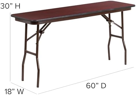 Flash Furniture 5 ft Laminate Folding Training Table, Mahogany | Durable Construction, Commercial Use