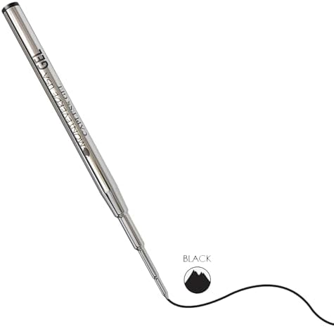 Monteverde Capless Gel Refill to Fit Montblanc, Medium, Black, 2 Pack | Capless gel refill offers smooth