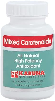 Karuna Mixed Carotenoids | 30 Vegetarian Capsules | Alpha- and beta-carotenes, Lutein 5mg, lycopene 2.5mg, zeaxanthin 246mcg