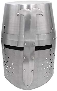 Medieval Warrior Templar Crusader Knights Helmet Wearable for Adult Medieval Costumes