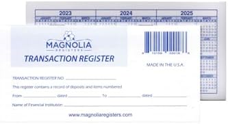 Checkbook Registers, 23-24-25 Calendars, for Personal Checkbook, Transactions Ledgers (10 Checkbook Registers)