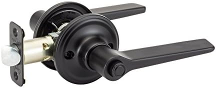 Copper Creek ZL2231BC Zl2231Bc Contemporary Push Button Privacy Zane Non-Handed Lever, Black
