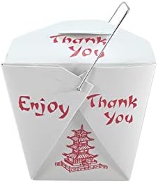 Pack of 15 Chinese Take Out Boxes PAGODA 8 oz / Half Pint Party Favor and Food Pail