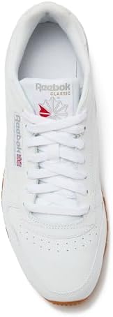 Reebok Classic Leather Sneakers for Men, Casual Tennis Mens Shoes, Footwear White/Pure Grey3/Reebok Gum3, 10
