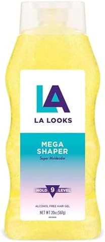 La Looks Gel #9 Mega Mega 20 Ounce (Yellow) (591ml) (6 Pack)