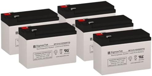 SigmasTek SP12-9 - 12V 9AH F2 SLA Battery - Replaces: Universal Power UB1290 (40748), UB1280HR (D5785), B&B Battery BP8-12, HR9-12, Vision CP1290, Yuasa NP9-12