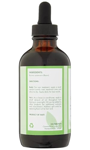 Rasin Castor Oil Organically Brilliant Haitian Black Castor Oil. (Original, 4 Fl Oz)