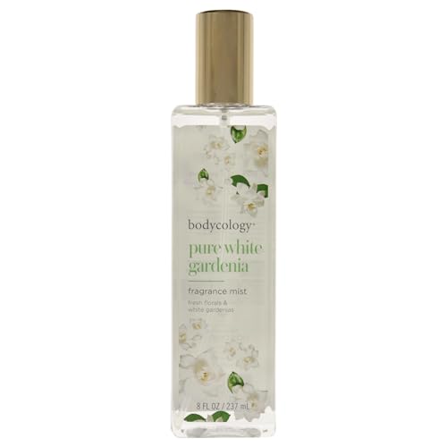 Bodycology Pure White Gardenia Fragrance Mist for Women, 8 oz - Refreshing Floral Scent, Long-Lasting Body Spray