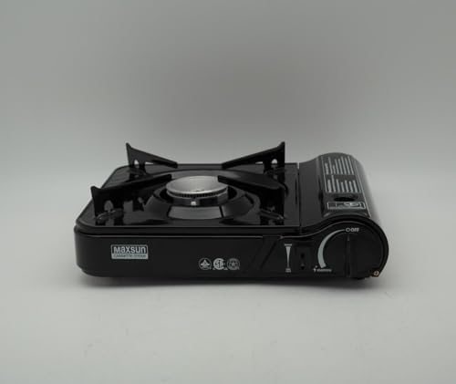 Maxsun Portable Gas Stove MS3800 (Black), 9,560BTU High Power, Camp Stove, Outdoor/Indoor, with Carrying Case