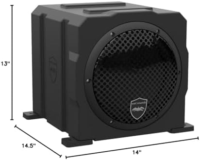 Wet Sounds | Stealth AS-8 | High Efficiency, 8" Active Marine Powered Subwoofer with Built-in 350 Watt Amp | Remote Level Control Included (Black)
