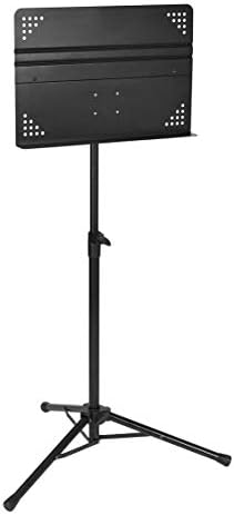Amazon Basics Adjustable Folding Sheet Music Stand for School Music Program, Bands, Ensembles, 31" to 55" Height, Black