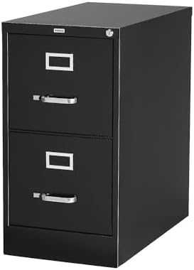 Staples 2-Drawer Vertical File Cabinet, Letter Size Documents, Lockable, 22" D x 15" W x 28.38" H, Black