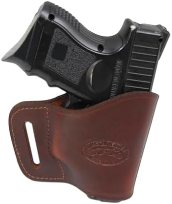Barsony New Burgundy Leather Yaqui Style Gun OWB Holster for Compact Sub-Compact 9mm 40 45