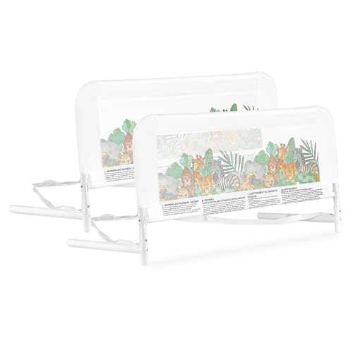 Dream On Me Lightweight Mesh Security Adjustable Bed Rail Double Pack with Breathable Mesh Fabric in White, 2 Count (Pack of 1)