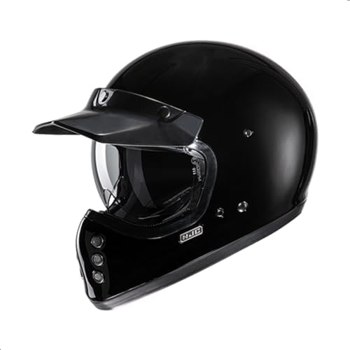HJC V60 Solid Off-Road Motorcycle Helmet with IS-10 Internal Visor, DOT Approved (Semi Flat Black, X-Small)