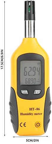 HT-86 Digital Thermometer Hygrometer Portable Hygrometer Thermometer Humidity 6.9 x 2in Wet Bulb/Dew Point Temperature Meter Humidity Meters