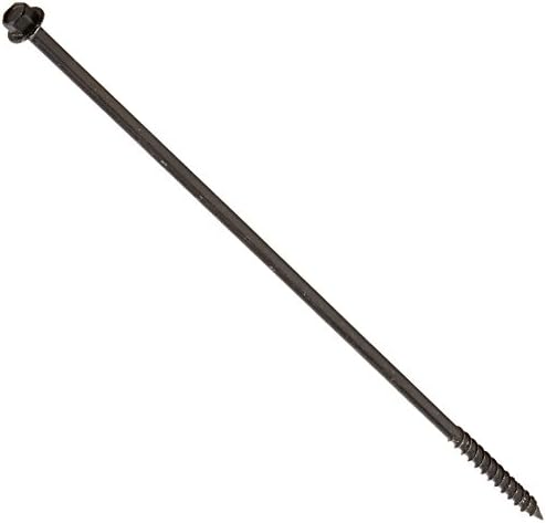 Power Pro 50 Pcs Timber-Tite Landscape Screws (1/4" x 10") | Hex Washer Head Heavy Duty Structural Wood Screws | Ceramic Coated Exterior Fasteners for Decks, Timber, Landscaping & Wood Construction