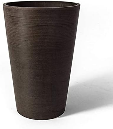 Algreen Valencia Round Planter Pot, 12.25 by 18-Inch, Textured Brown | Round Shape, Indoor Use, UV And Weather Resistant, Drainage Hole With Removable Plug, Lightweight 5.51 lb
