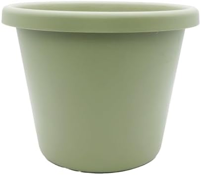 The HC Companies Classic Round Plastic Plant Pot w/Rolled Rim - Lightweight & UV Resistant Flower Pot for Herbs & More - Outdoor & Indoor Plant Pots w/Drainage (15.5 inch Warm Gray, Pack of 1)