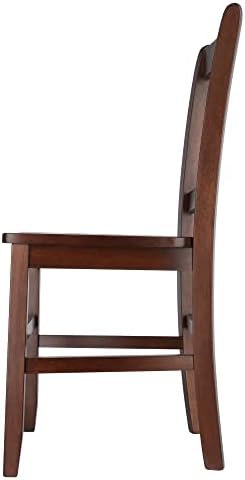 Winsome Madison Seating, Walnut Medium | Classic Backed Kitchen & Dining Room Chairs, Simple & Elegant Home Seating Solution, Great for Office