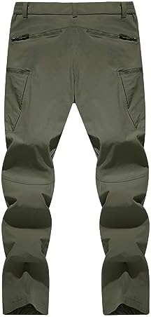 TACVASEN Men's Lightweight Hiking Tactical Pants Waterproof Quick Dry Cargo Work Rain Outdoor Pants 8 Pockets