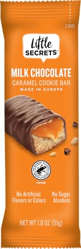 Little Secrets Milk Chocolate Caramel Cookie Bars | 12 Twin Packs | Made in Europe | Nothing Artificial & No Sugar Alcohols | Sustainable Cocoa