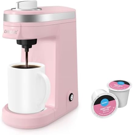 CHULUX Mini Single Serve Coffee Maker for K Pod, Brew Up to 12oz Cup, Black | Fast-Heating Boiler System, Single Cup Brewing, Portable Compact Design, Four-Hole Multi-Stream Needle, Adjustable Drip Tray