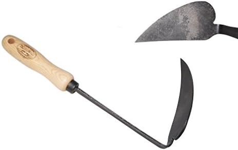 DeWit Korean Right Hand Hoe - Versatile Ho-Mi Garden Tool with Tempered Boron Steel Blade & Ash Hardwood Handle (12" Total Length, 0.65lbs)