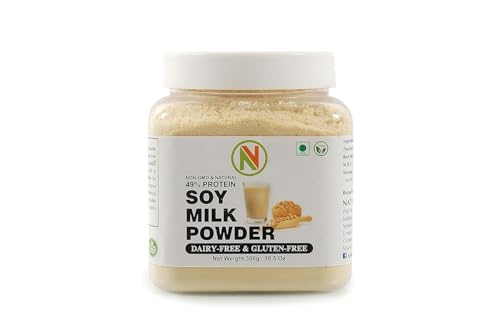 NatureVit Soya Milk Powder – 300g | Vegan, Non-GMO, 49% Plant-Based Protein | Sugar-Free, Lactose-Free Milk Alternative | Ideal for Beverages