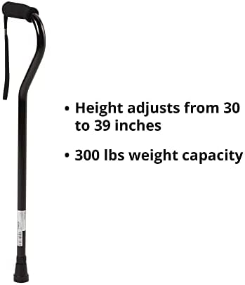 McKesson Cane, Black, 30 in, 39 in, 1 ct | Offset-Handle, Aluminum