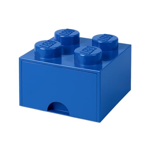 LEGO Brick Drawer, 4 Knobs, 1 Drawer, Stackable Storage Box, Black