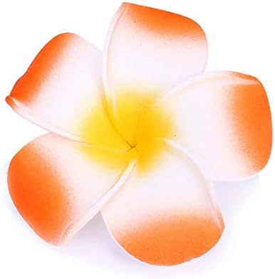 Pursuestar 100Pcs White Foam Hawaiian Frangipani Artificial Plumeria Flower Petals Cap Hair Hat Wreath Floral DIY Home Wedding Decoration 5cm