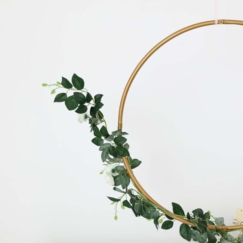 Tableclothsfactory 24" Heavy Duty Gold Metal Floral Hoop Wreath Hanging Rings for Wedding Party Decoration