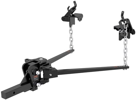 CURT 17333 Short Trunnion Bar Weight Distribution Hitch, Up to 15,000 lbs., 2-Inch Shank