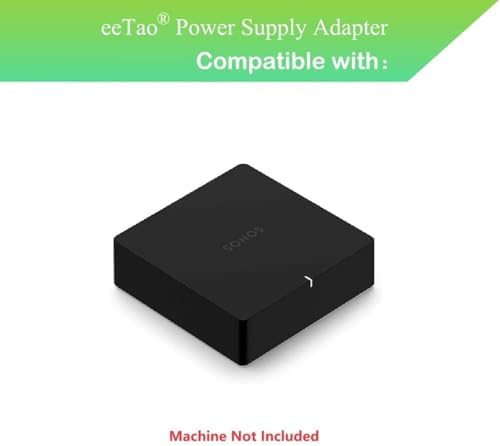 12V 1A Adapter for Sonos Port PORT1JP1BLK Network Audio Receiver AirPlay | eeTao DC12V 1000mA Replacement Power Supply Charger