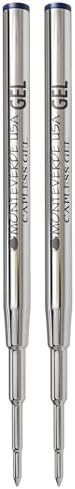 Monteverde Capless Gel Refill to Fit Montblanc, Medium, Blue/Black, 2 Pack | Capless gel refill offers smooth