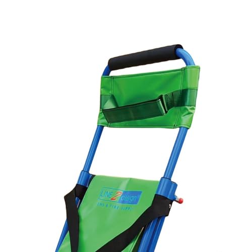 LINE2design EMS Mobility Chair - Emergency Patient Lift Transfer - Single Operator - Medical 4 Wheels 400 lb - Green