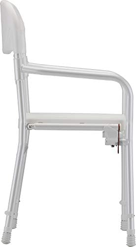 NOVA Medical Products Foldable Bath and Shower Chair with Arms and Back, U Shaped Front Design for Hygienic Cleaning, Seat Height Adjustable