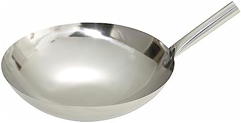 Winco 13 3/4" Stainless Steel Wok Cover | Great for Covered Cooking, Heat Retention, Stir Fry and Kitchen Prep