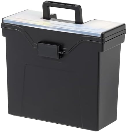IRIS USA 4-Pack File Box Organizer with Wing Lid Letter/Legal 18 Qt, Clear | Organize letter and legal files, documents and paperwork with a wing lid for quick access and secure storage
