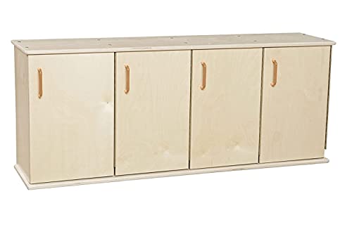 Contender Montessori 4-Rectangular Stackable Storage Organizer with Doors, DIY Book Shelf, Bookcase, Cabinet Ideal for Bedroom, Living Room