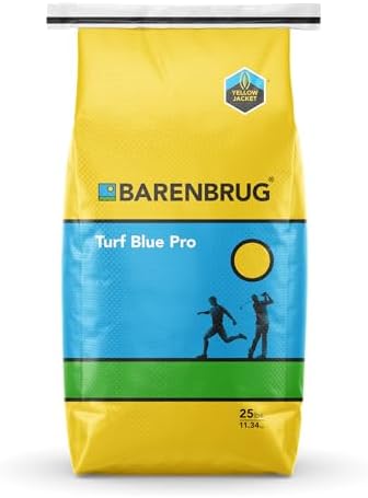 Barenbrug Turf Blue Pro Kentucky Bluegrass Lawn Seed with Yellow Jacket Seed Coating, All-Season Durable Grass Mix for Lawns, 25-lb. Bag