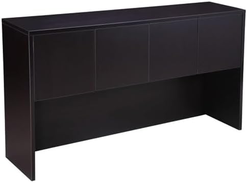 Boss Office Products Holland Executive U-Shape Desk with Lateral File Storage and Hutch, 66", Mocha