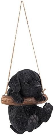Hi-Line Gift Ltd Hanging Black Lab Puppy Resin Statue, Realistic Animal, 4.2 x 4 x 5 inches, Home & Garden Decor, Gift for Dog Lovers