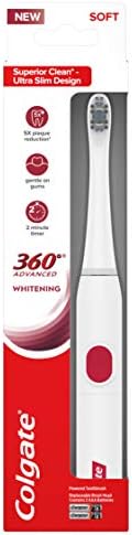 Colgate, 360 Advanced Sonic Battery Power Toothbrush Soft, Whitening, 1 Count