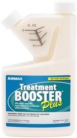 Airmax Treatment Booster Plus Aquatic Surfactant for Herbicide, 16 Ounces | Non-ionic solution for pond algaecide and herbicide treatments, safe liquid vegetation treatment