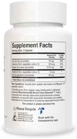 Biotics Research GTA Forte II™ Selenium Supplement with Zinc, Copper, Porcine Glandular & Rubidium, Endocrine Glands Support