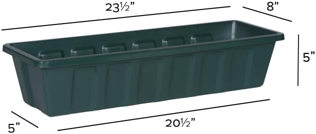 Root & Vessel Poly-Pro Plastic Flower Box Planter, White, 30-Inch